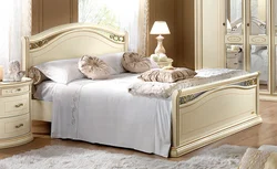 Bedroom interior with classic bed