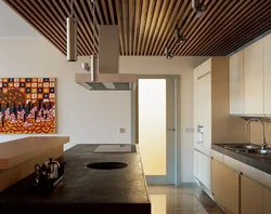 Slatted panels in the kitchen photo