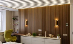 Slatted panels in the kitchen photo