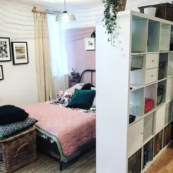 Shelving for the living room as a partition photo