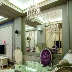 Mirror tiles in the bedroom interior
