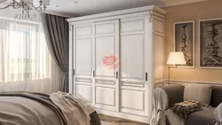 Built-in wardrobes in the bedroom interior