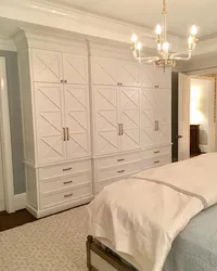 Built-in wardrobes in the bedroom interior