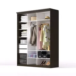 Filling a three-door wardrobe in the hallway photo