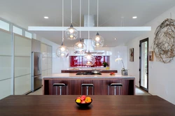 Ceiling in the kitchen lamps and chandelier photo