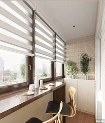 Loggia dizaynı pəncərələr üçün pərdələr