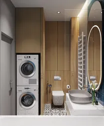 Bathroom layout with washing machine photo