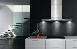 Extractor hood in the kitchen interior separately