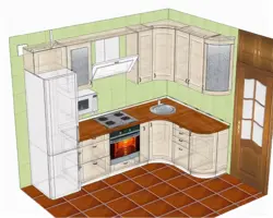 Modern small kitchen design with corner sink
