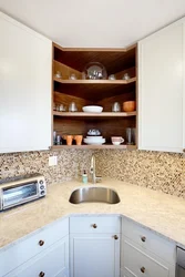Modern small kitchen design with corner sink