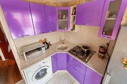 Modern small kitchen design with corner sink