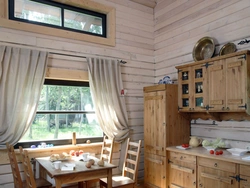 Design at the dacha in the house kitchen