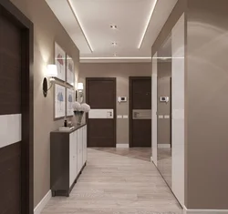 Combination of gray and brown in the hallway interior