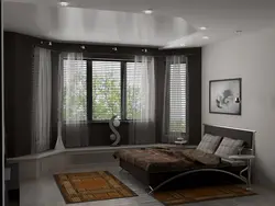 Bedroom design in a corner room photo
