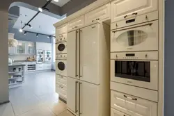 Beige appliances in the kitchen interior