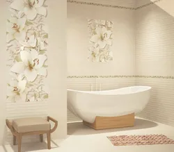 Tile flowers bath photo