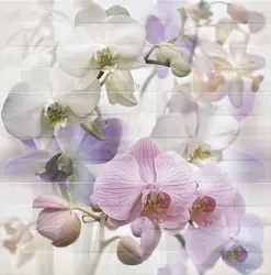 Tile flowers bath photo