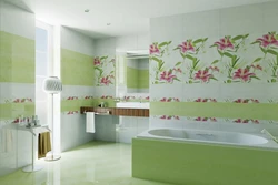 Tile Flowers Bath Photo
