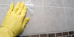 Photo of grout in the bathroom