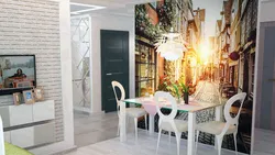 Wallpaper for the kitchen that expands the space photo