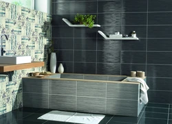 Tiles in the bathroom on the floor walls photo