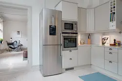 Interior Design Of Kitchen With White Refrigerator