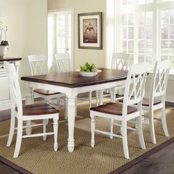 Kitchen design with brown chairs
