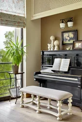 Piano in the living room interior