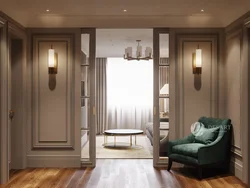 Living room interior if there is a door in the room