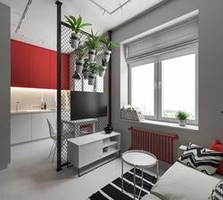 Design for studio apartments with one window photo