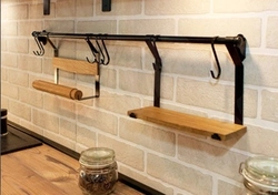 Black roof rail for kitchen interior