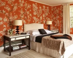 Bedroom interior with different walls