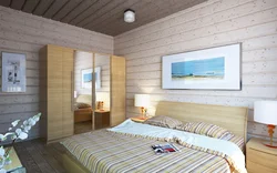 Bedroom design in a frame house walls