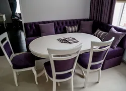 Purple chairs in the kitchen photo