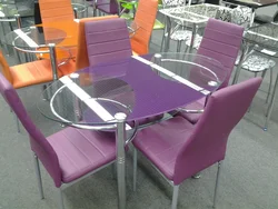 Purple chairs in the kitchen photo