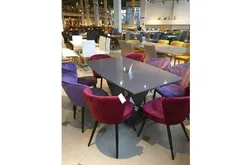 Purple chairs in the kitchen photo