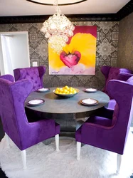 Purple chairs in the kitchen photo