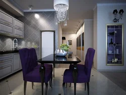 Purple chairs in the kitchen photo