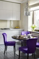 Purple chairs in the kitchen photo