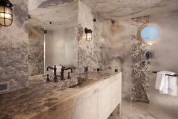 Bathroom design in granite photo