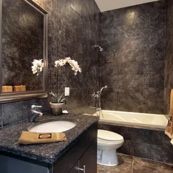 Bathroom design in granite photo