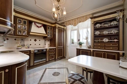 Apartment Design With Brown Kitchen