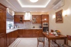 Дызайн кватэр з карычневай кухняй