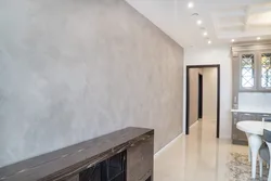Wet silk decorative plaster photo in the living room interior photo