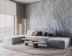 Textured plaster in the living room photo