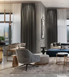 Curtains for the living room in a modern style photo in the apartment