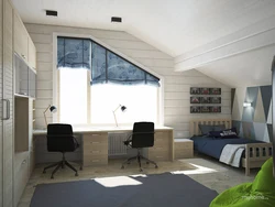 Bedroom for boys in the attic photo