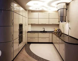 Kitchen interior beige and black