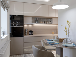 Kitchen interior beige and black