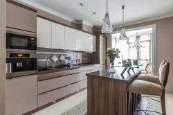 Kitchen interior beige and black